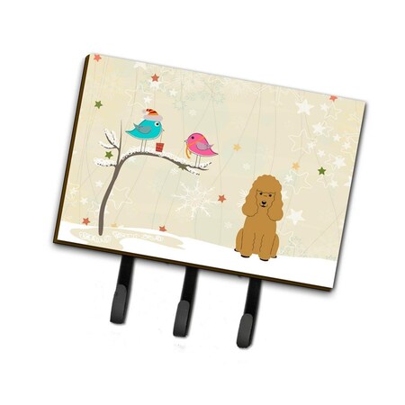 Carolines Treasures Christmas Presents Between Friends Poodle Tan Leash or Key Holder BB2541TH68